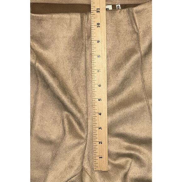 NWT Anne Klein Faux-Suede Pull-On Stretch Light Coffee (Tan) Ankle Pants Large - Picture 3 of 8